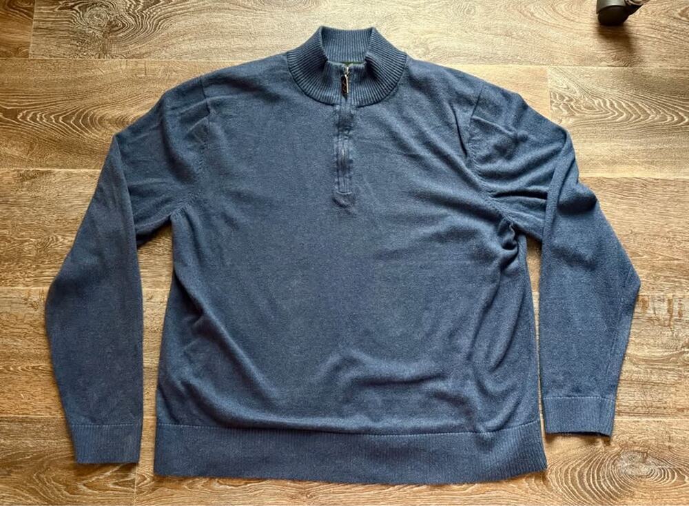 Men’s Eddie Bauer Blue Cotton Cashmere Sweater Size XL